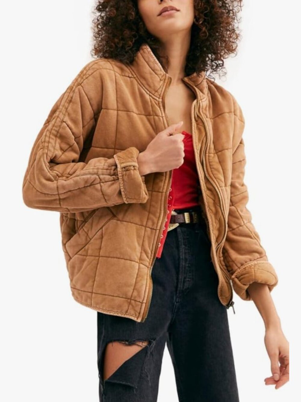 Free People Dolman Quilted Knit Jacket